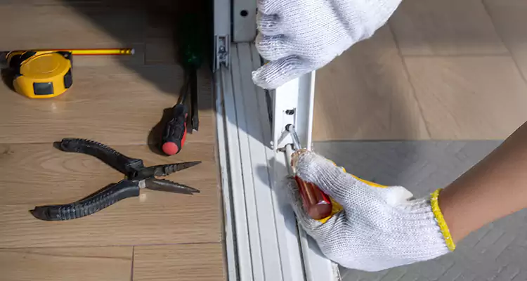 Backyard Sliding Door Track Repair in Millbrae, CA